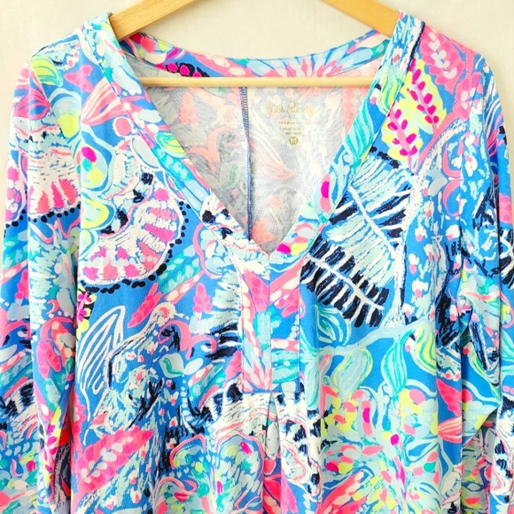 Lily Pulitzer Amina Fantasy Garden Cotton Tunic Top - Picture 3 of 7